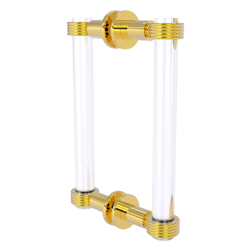 Clearview Collection Back to Back Shower Door Pull with Grooved Accents