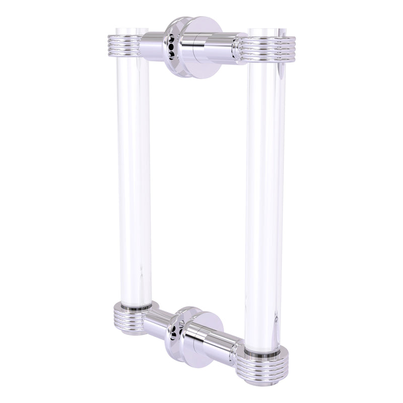 Clearview Collection Back to Back Shower Door Pull with Grooved Accents