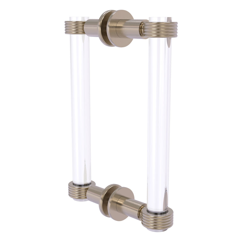 Clearview Collection Back to Back Shower Door Pull with Grooved Accents