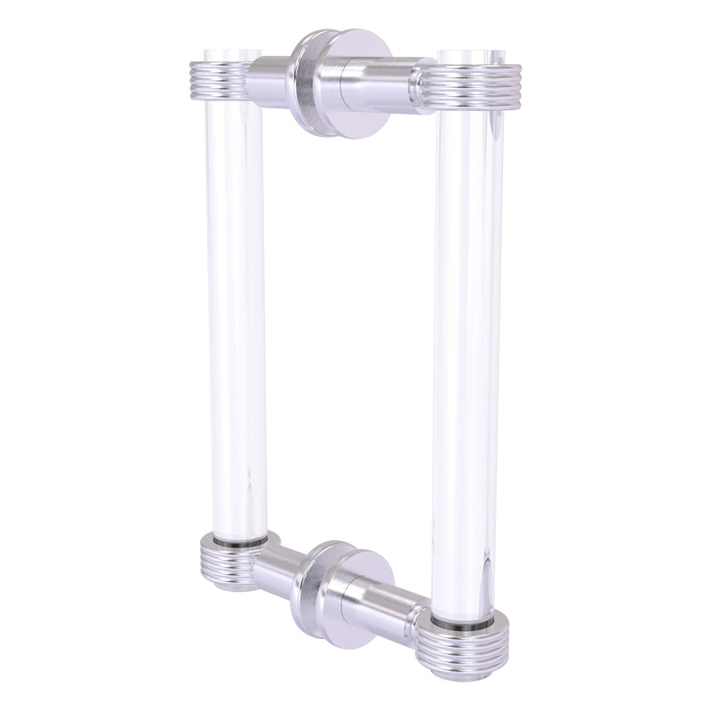 Clearview Collection Back to Back Shower Door Pull with Grooved Accents