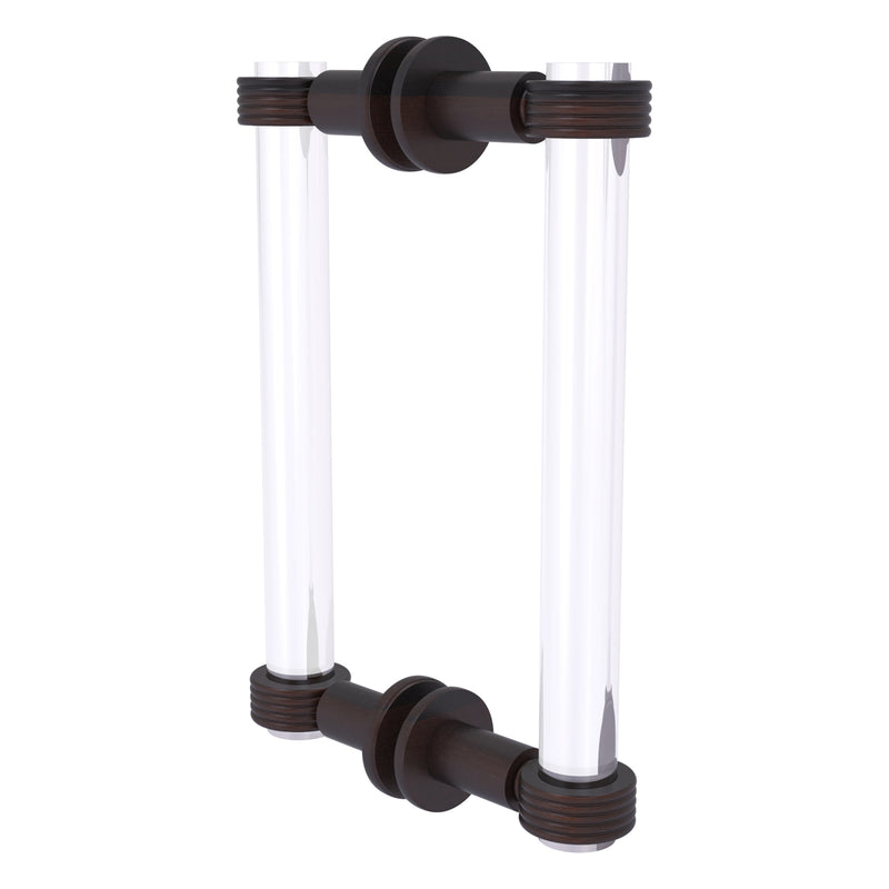 Clearview Collection Back to Back Shower Door Pull with Grooved Accents