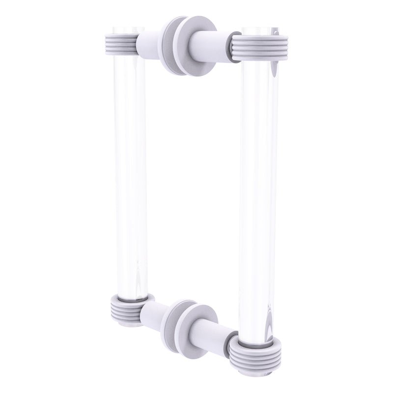 Clearview Collection Back to Back Shower Door Pull with Grooved Accents