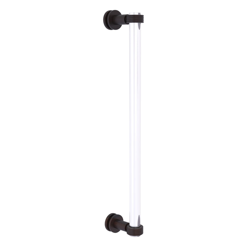 Clearview Collection Single Side Shower Door Pull with Grooved Accents