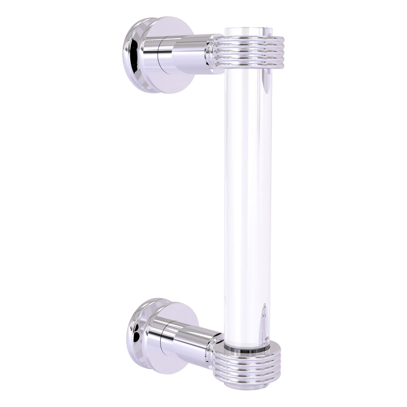 Clearview Collection Single Side Shower Door Pull with Grooved Accents