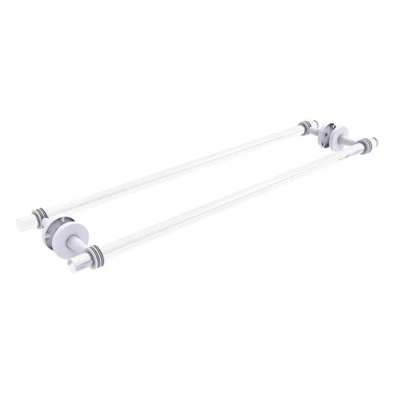 Clearview Collection Back to Back Shower Door Towel Bar with Dotted Accents