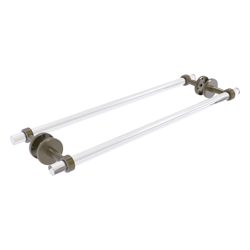 Clearview Collection Back to Back Shower Door Towel Bar with Grooved Accents