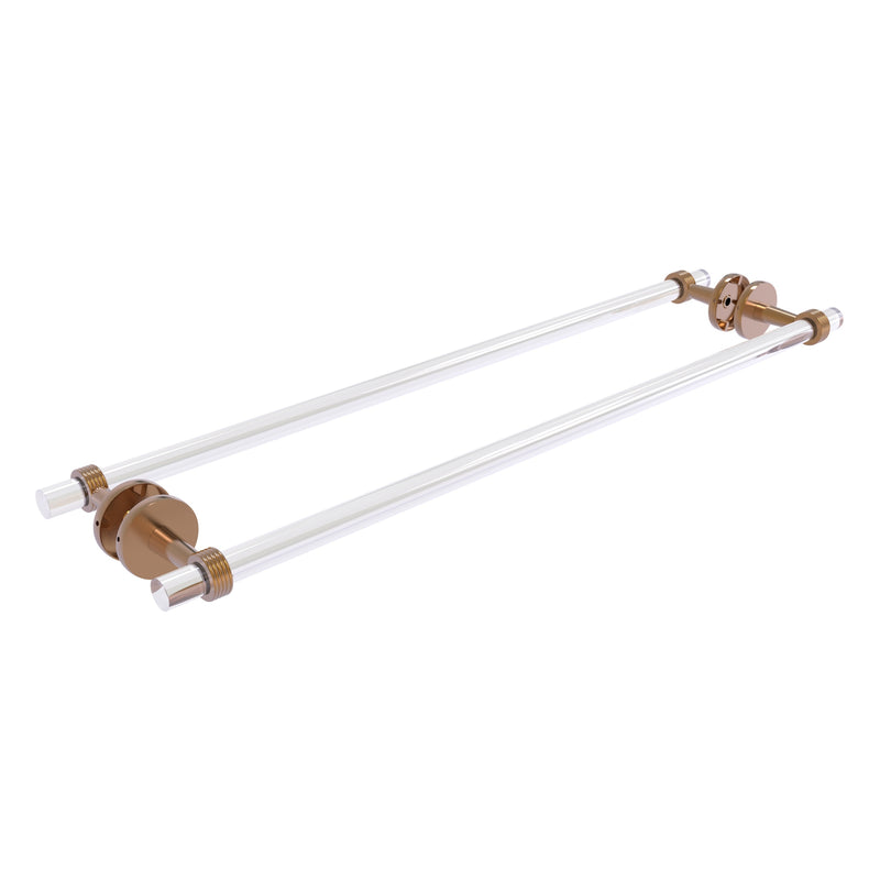 Clearview Collection Back to Back Shower Door Towel Bar with Grooved Accents