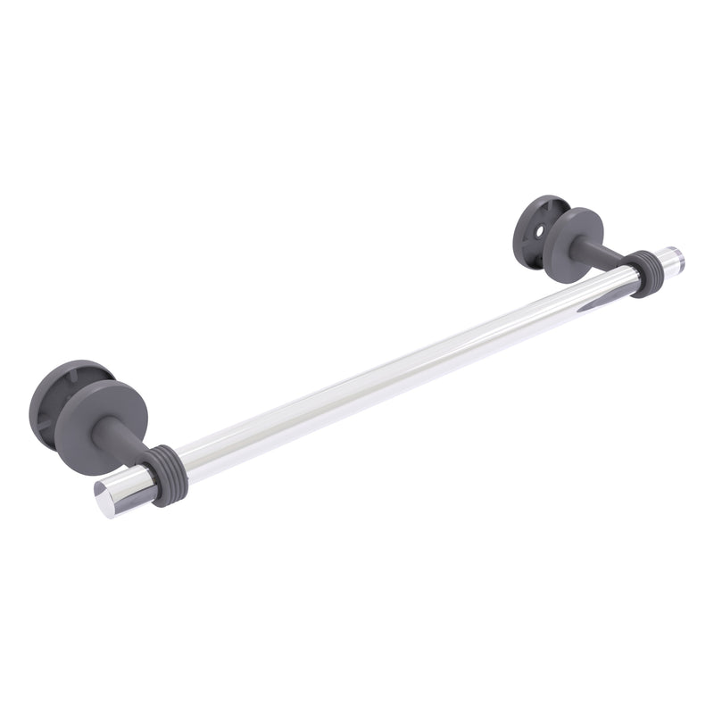 Clearview Collection Shower Door Towel Bar with Grooved Accents