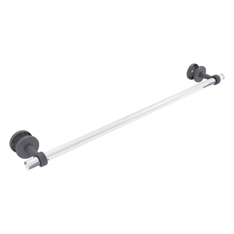 Clearview Collection Shower Door Towel Bar with Grooved Accents