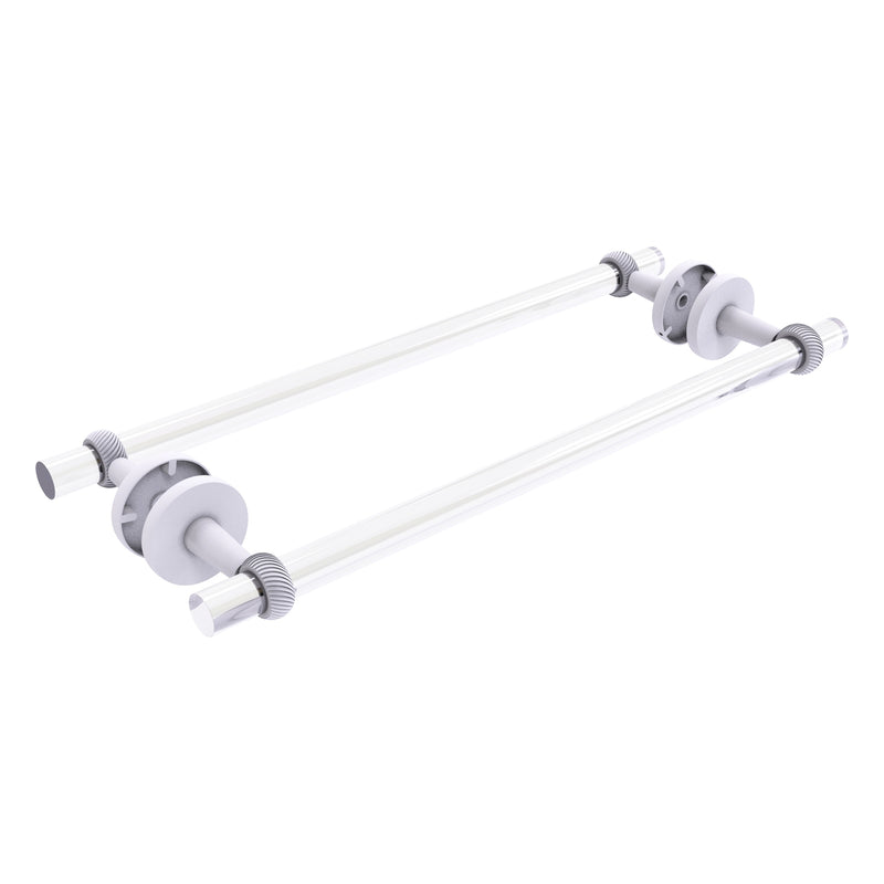 Clearview Collection Back to Back Shower Door Towel Bar with Twisted Accents