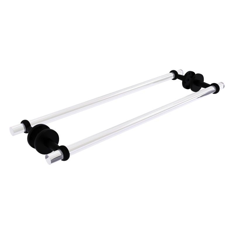 Clearview Collection Back to Back Shower Door Towel Bar with Twisted Accents