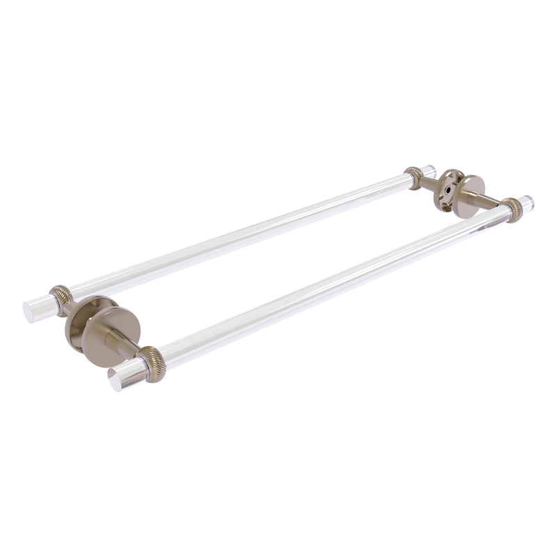 Clearview Collection Back to Back Shower Door Towel Bar with Twisted Accents