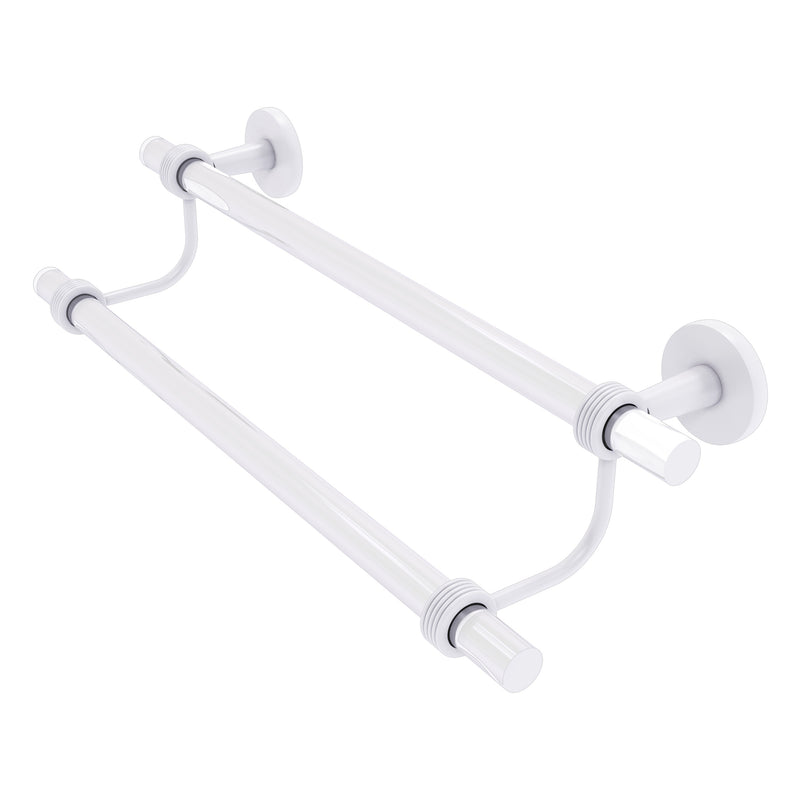 Clearview Collection Double Towel Bar with Grooved Accents