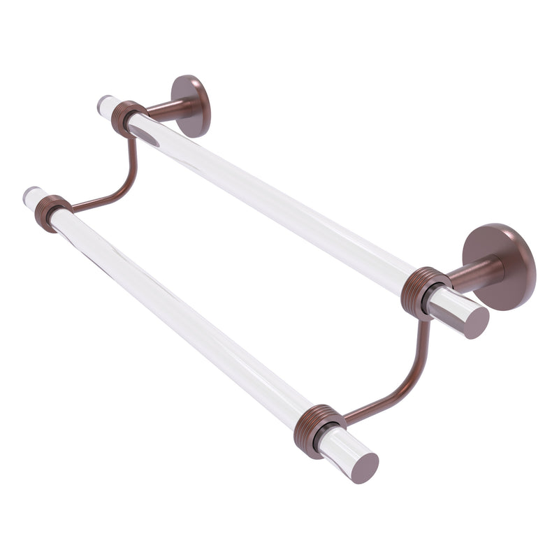 Clearview Collection Double Towel Bar with Grooved Accents