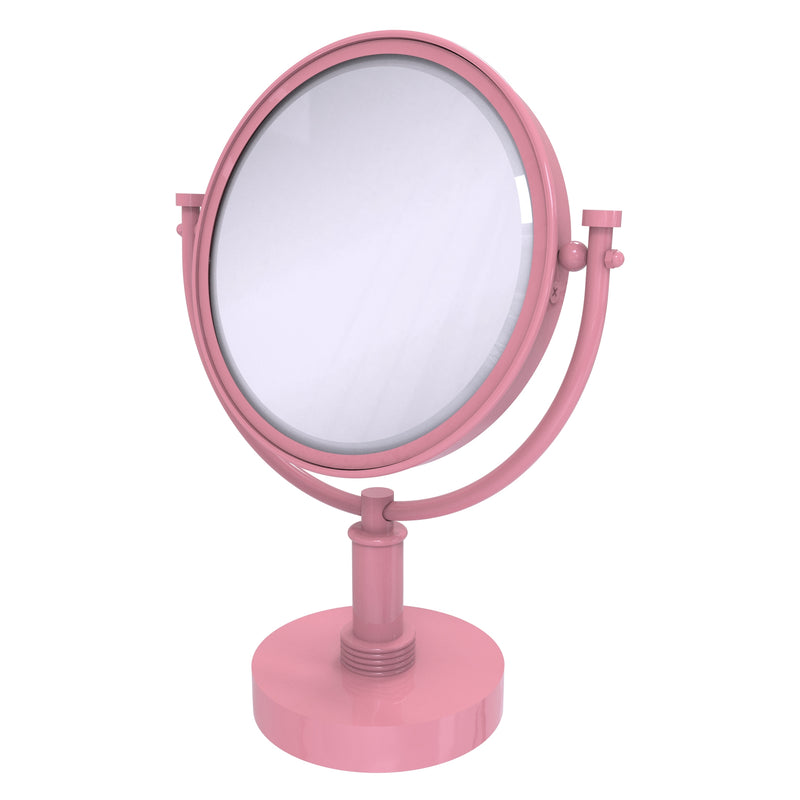 8 Inch Vanity Top Make-Up Mirror with Grooved Accents