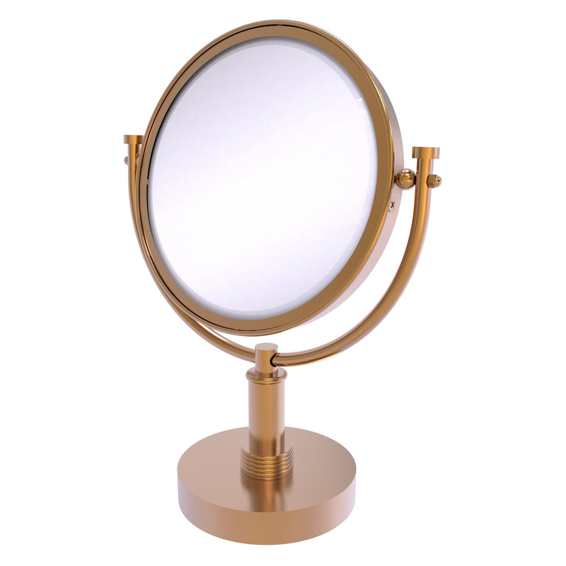 8 Inch Vanity Top Make-Up Mirror with Grooved Accents