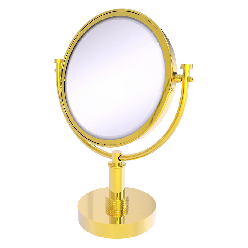 8 Inch Vanity Top Make-Up Mirror with Grooved Accents