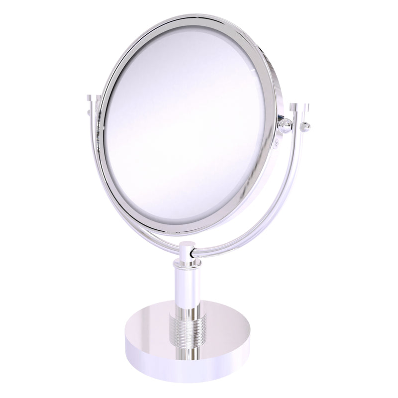 8 Inch Vanity Top Make-Up Mirror with Grooved Accents