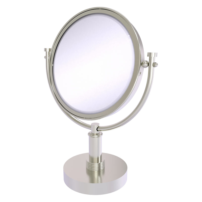 8 Inch Vanity Top Make-Up Mirror with Grooved Accents