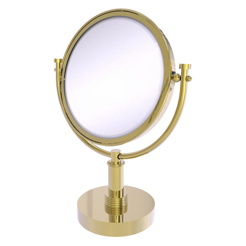 8 Inch Vanity Top Make-Up Mirror with Grooved Accents