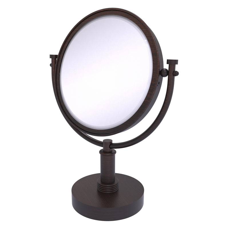 8 Inch Vanity Top Make-Up Mirror with Grooved Accents