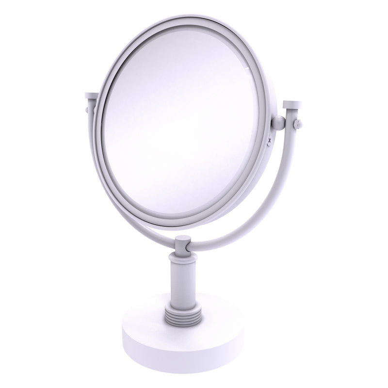 8 Inch Vanity Top Make-Up Mirror with Grooved Accents