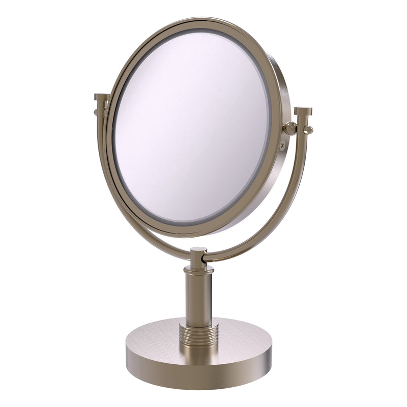 8 Inch Vanity Top Make-Up Mirror with Grooved Accents