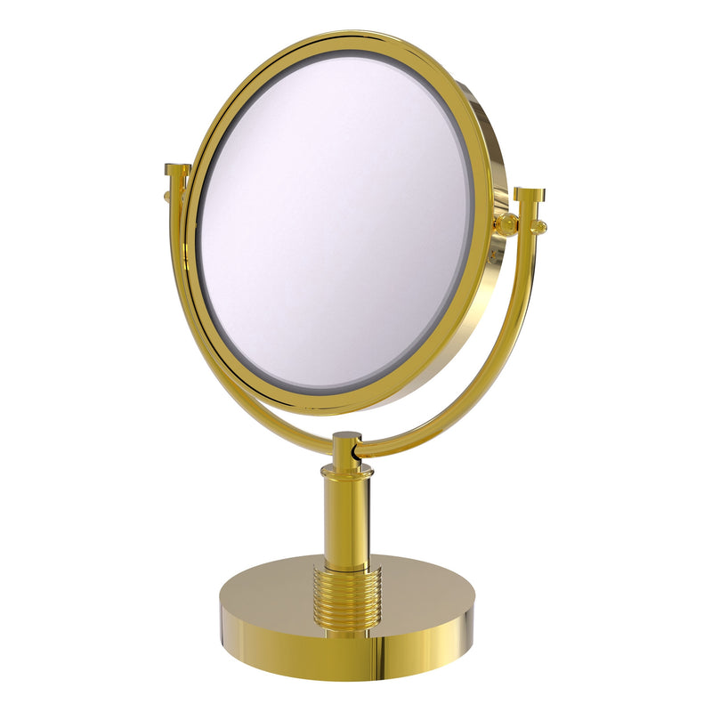 8 Inch Vanity Top Make-Up Mirror with Grooved Accents