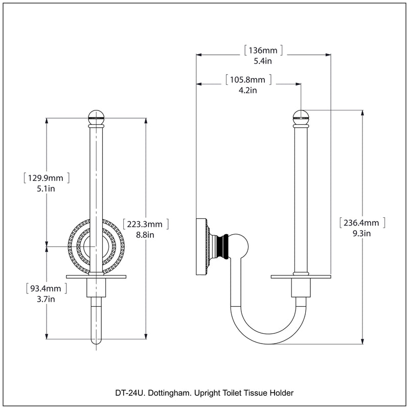 Upright Toilet Tissue Holder