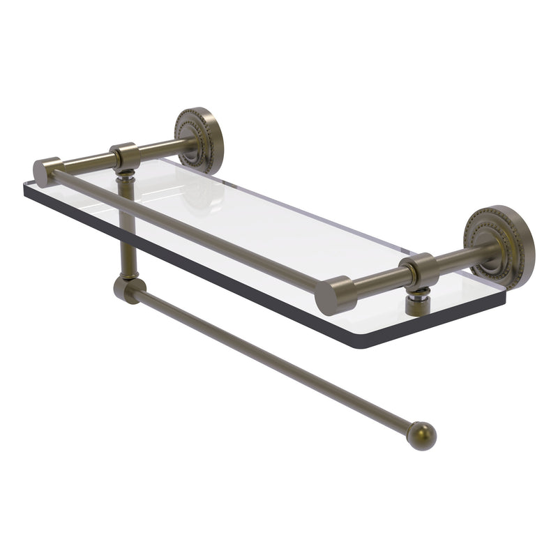 Dottingham Collection Paper Towel Holder with Gallery Rail Glass Shelf