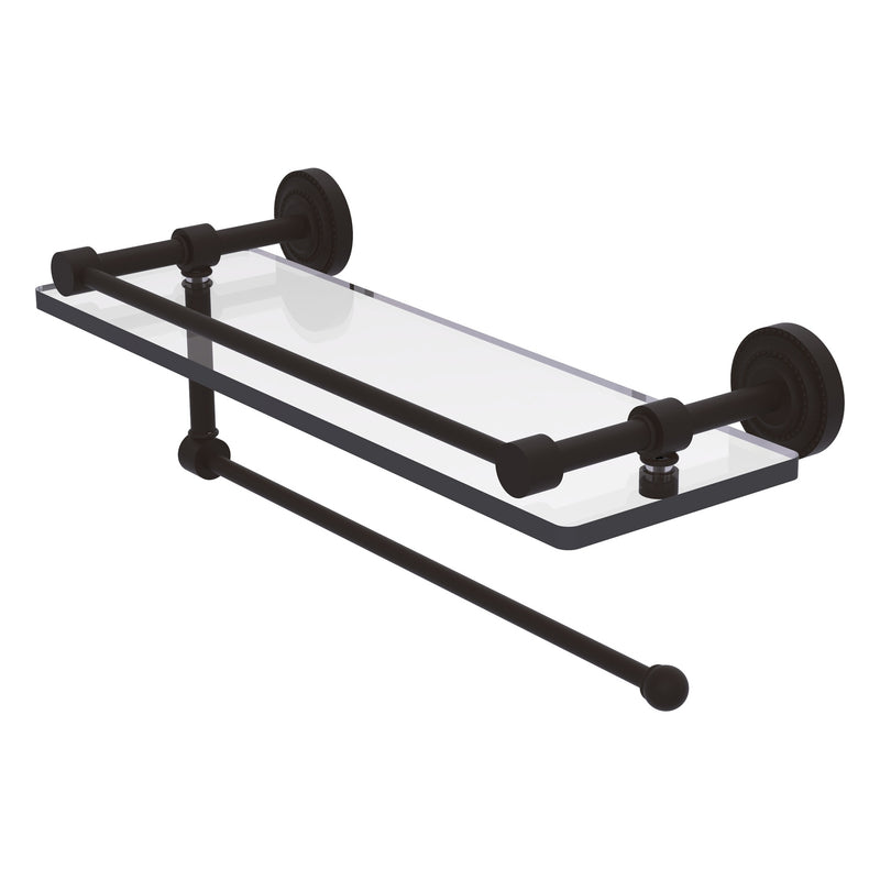 Dottingham Collection Paper Towel Holder with Gallery Rail Glass Shelf