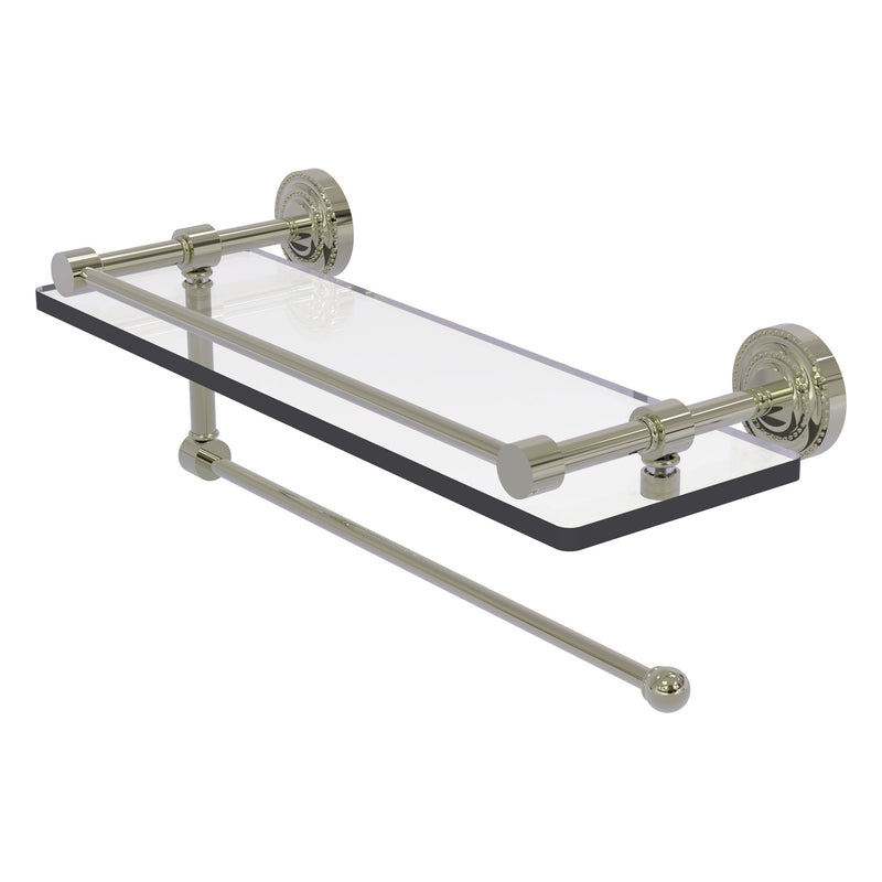 Dottingham Collection Paper Towel Holder with Gallery Rail Glass Shelf