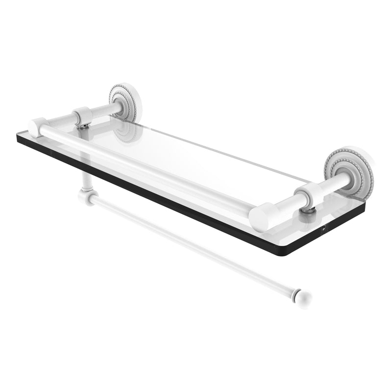 Dottingham Collection Paper Towel Holder with Gallery Rail Glass Shelf