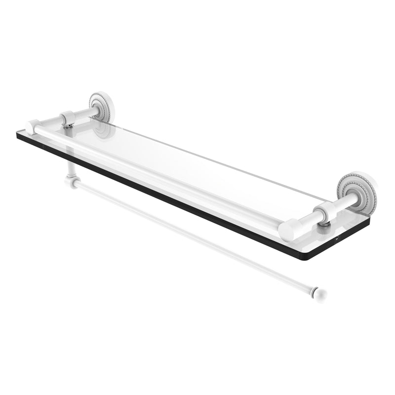 Dottingham Collection Paper Towel Holder with Gallery Rail Glass Shelf