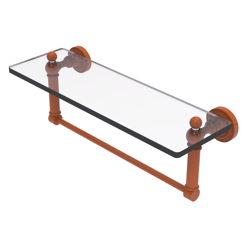 Dottingham Collection Glass Vanity Shelf with Integrated Towel Bar