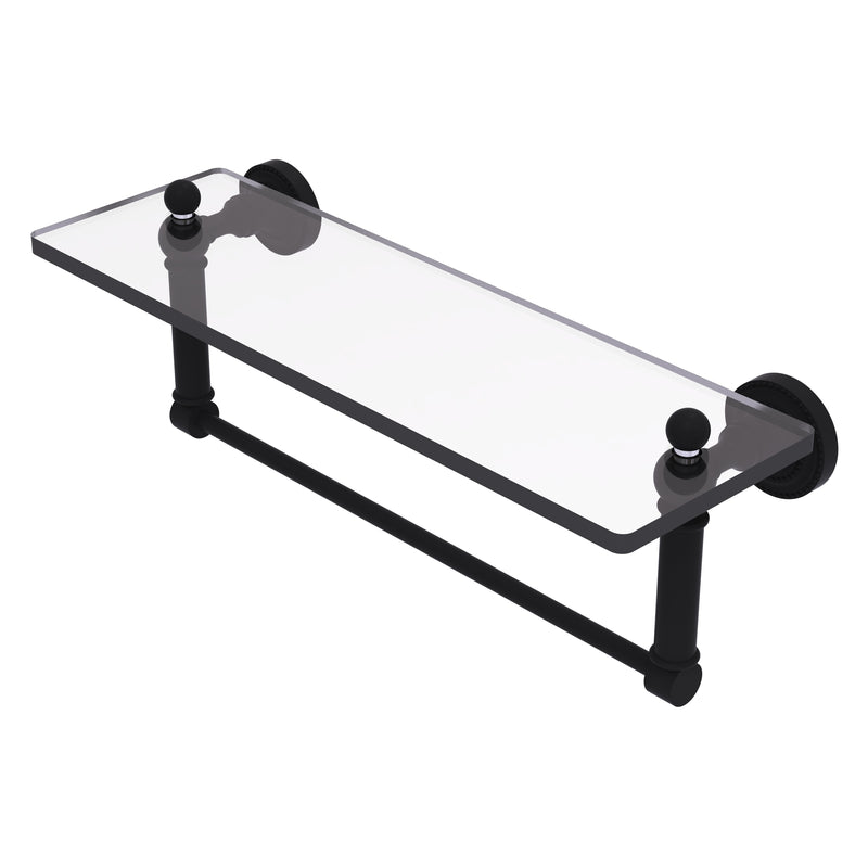 Dottingham Collection Glass Vanity Shelf with Integrated Towel Bar