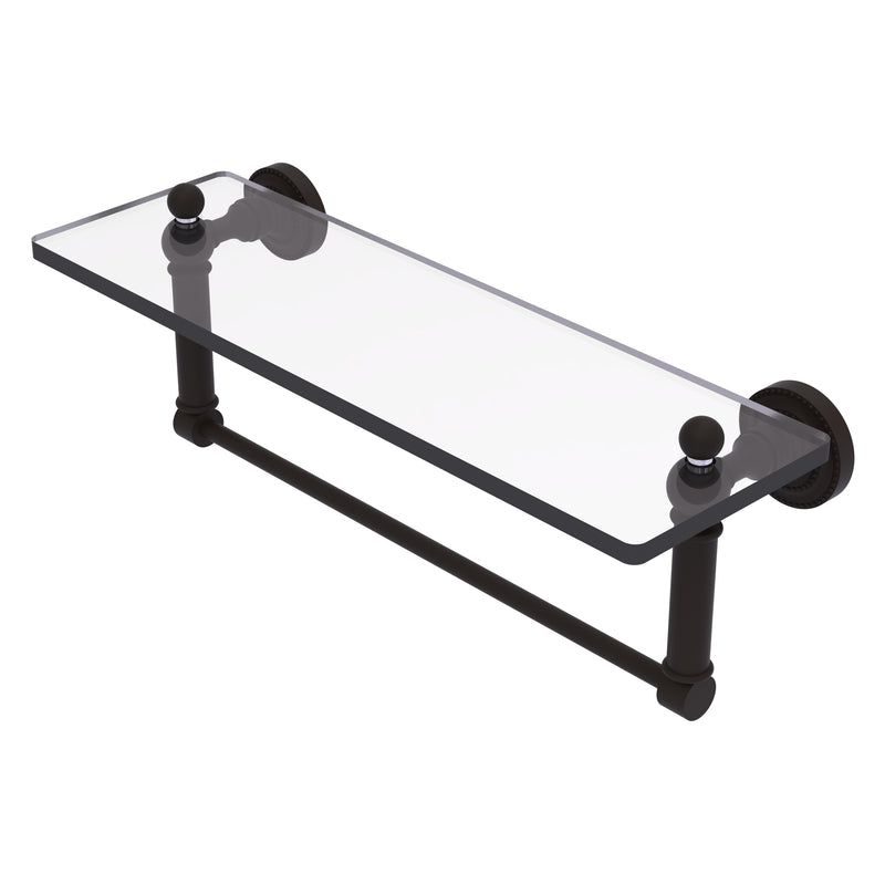 Dottingham Collection Glass Vanity Shelf with Integrated Towel Bar