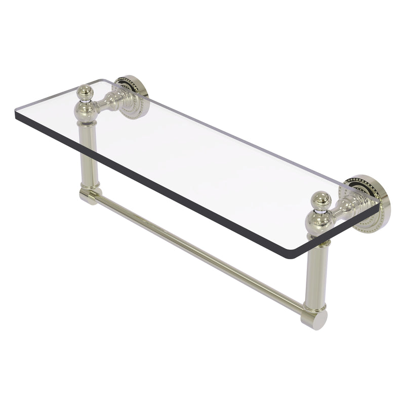 Dottingham Collection Glass Vanity Shelf with Integrated Towel Bar