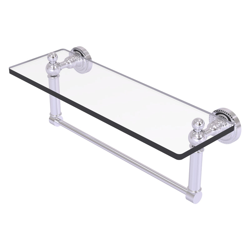 Dottingham Collection Glass Vanity Shelf with Integrated Towel Bar