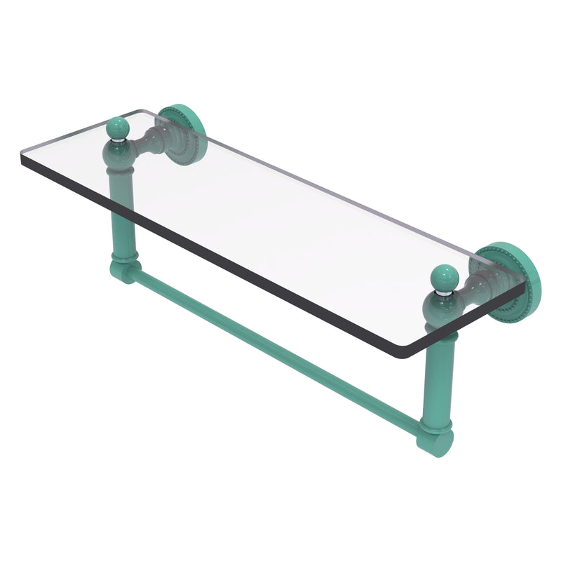 Dottingham Collection Glass Vanity Shelf with Integrated Towel Bar