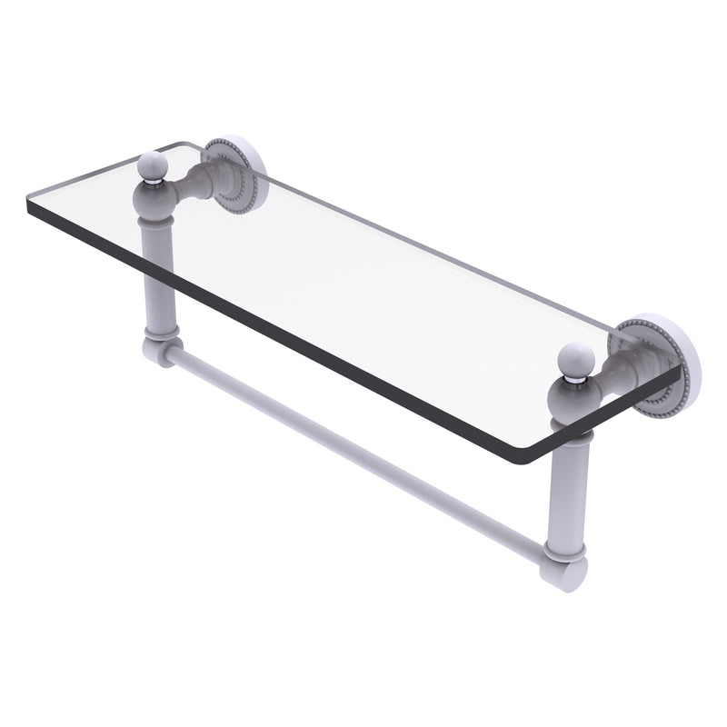 Dottingham Collection Glass Vanity Shelf with Integrated Towel Bar