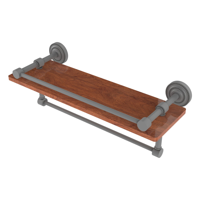 Dottingham Collection IPE Ironwood Shelf with Gallery Rail and Towel Bar