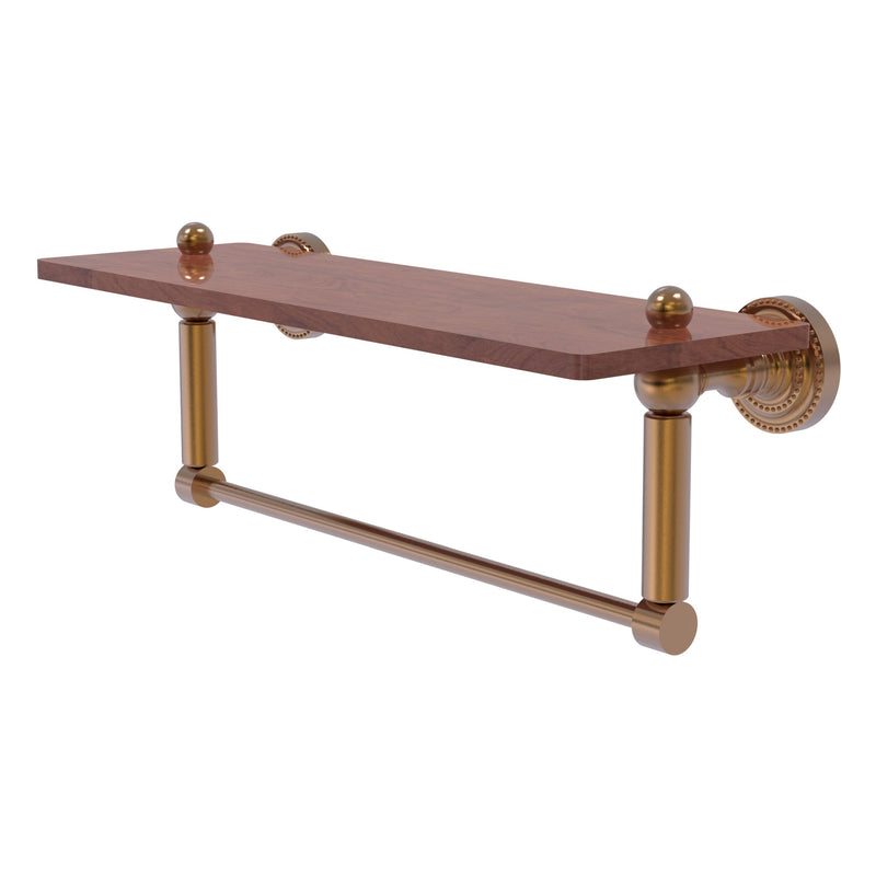 Dottingham Collection Solid IPE Ironwood Shelf with Integrated Towel Bar