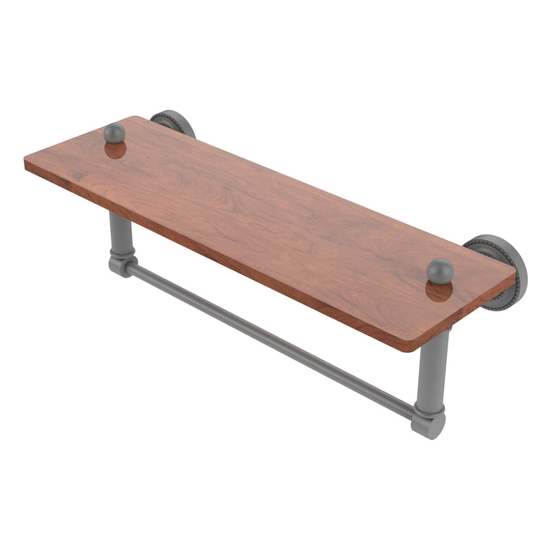 Dottingham Collection Solid IPE Ironwood Shelf with Integrated Towel Bar