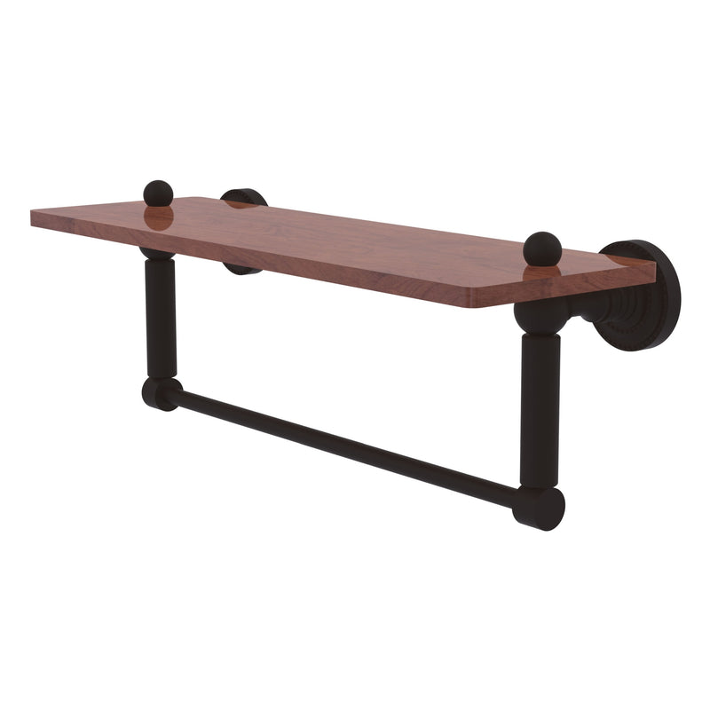 Dottingham Collection Solid IPE Ironwood Shelf with Integrated Towel Bar