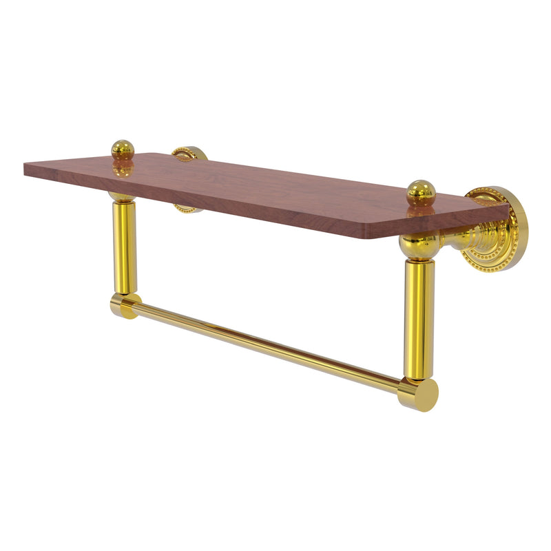 Dottingham Collection Solid IPE Ironwood Shelf with Integrated Towel Bar