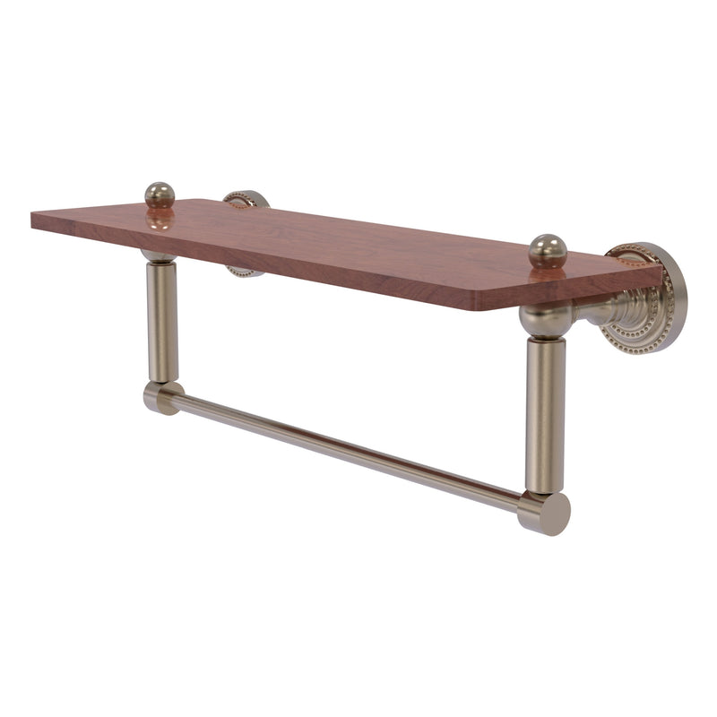 Dottingham Collection Solid IPE Ironwood Shelf with Integrated Towel Bar