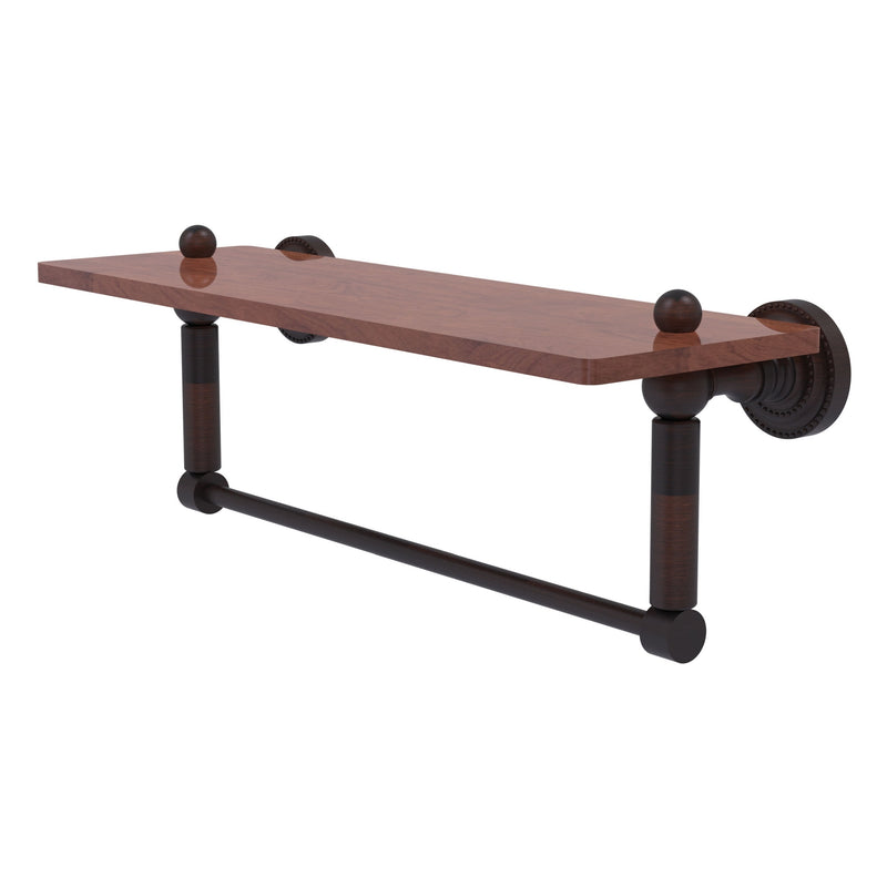 Dottingham Collection Solid IPE Ironwood Shelf with Integrated Towel Bar