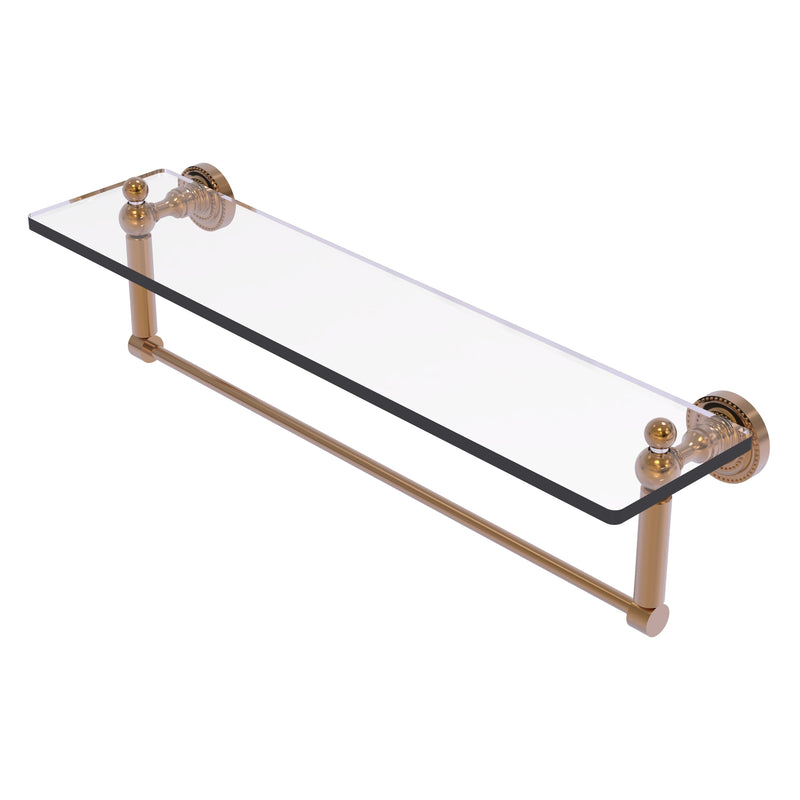 Dottingham Collection Glass Vanity Shelf with Integrated Towel Bar