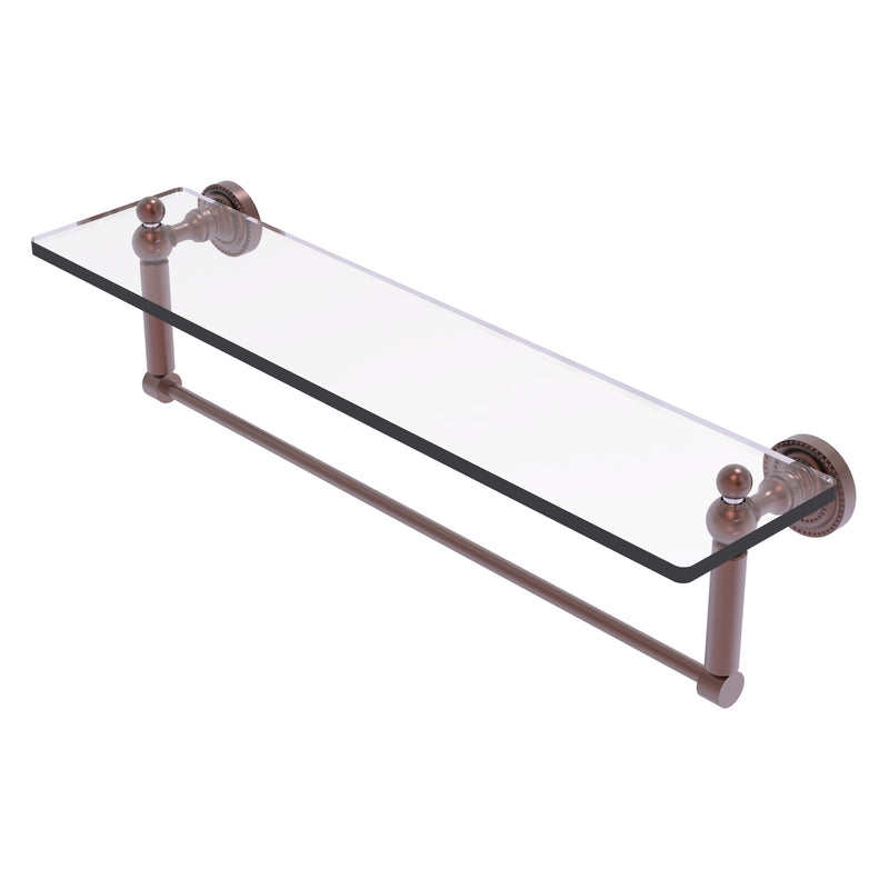 Dottingham Collection Glass Vanity Shelf with Integrated Towel Bar